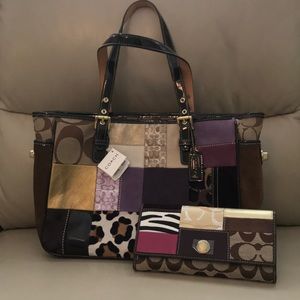 Coach patchwork purse and wallet